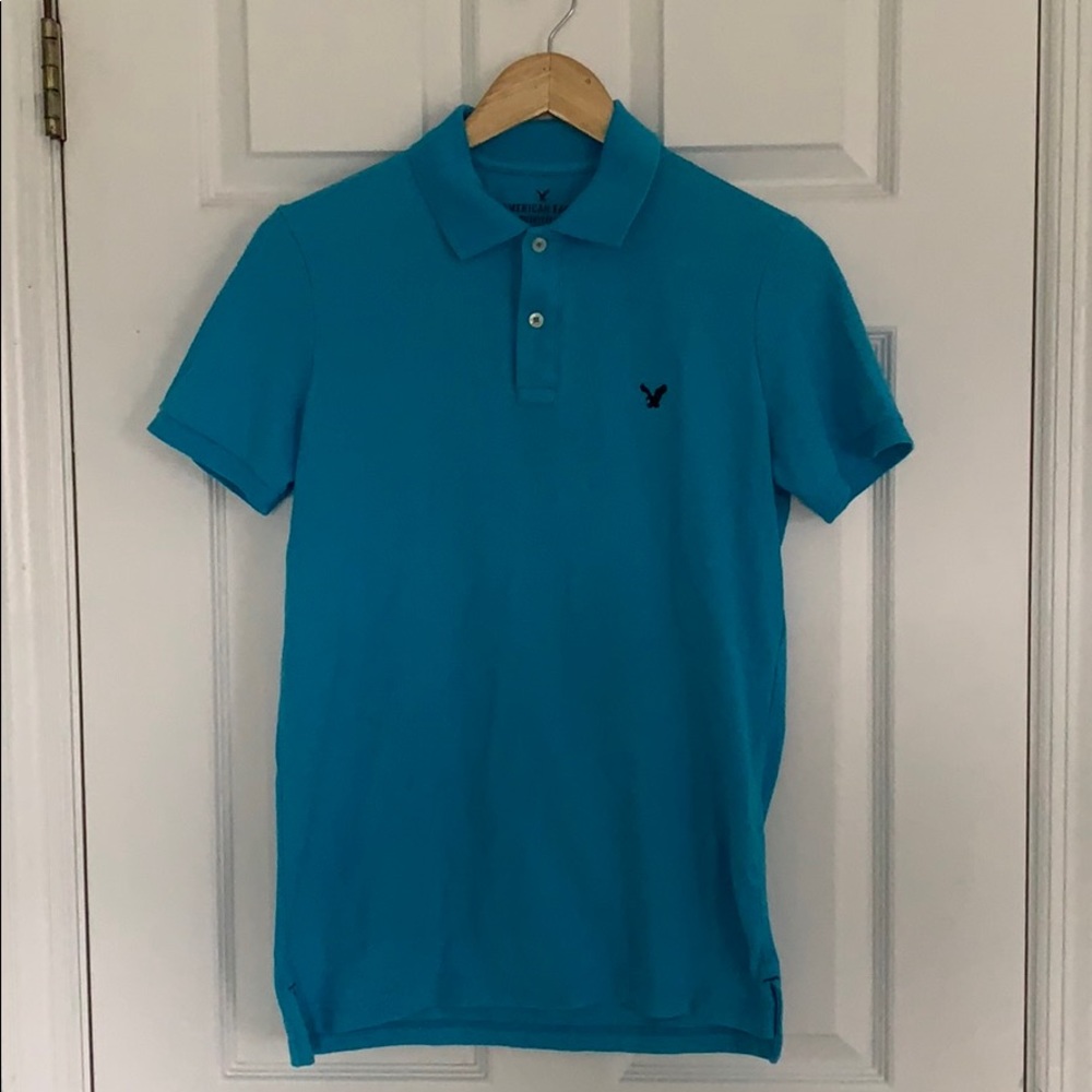 Blue polo shirt